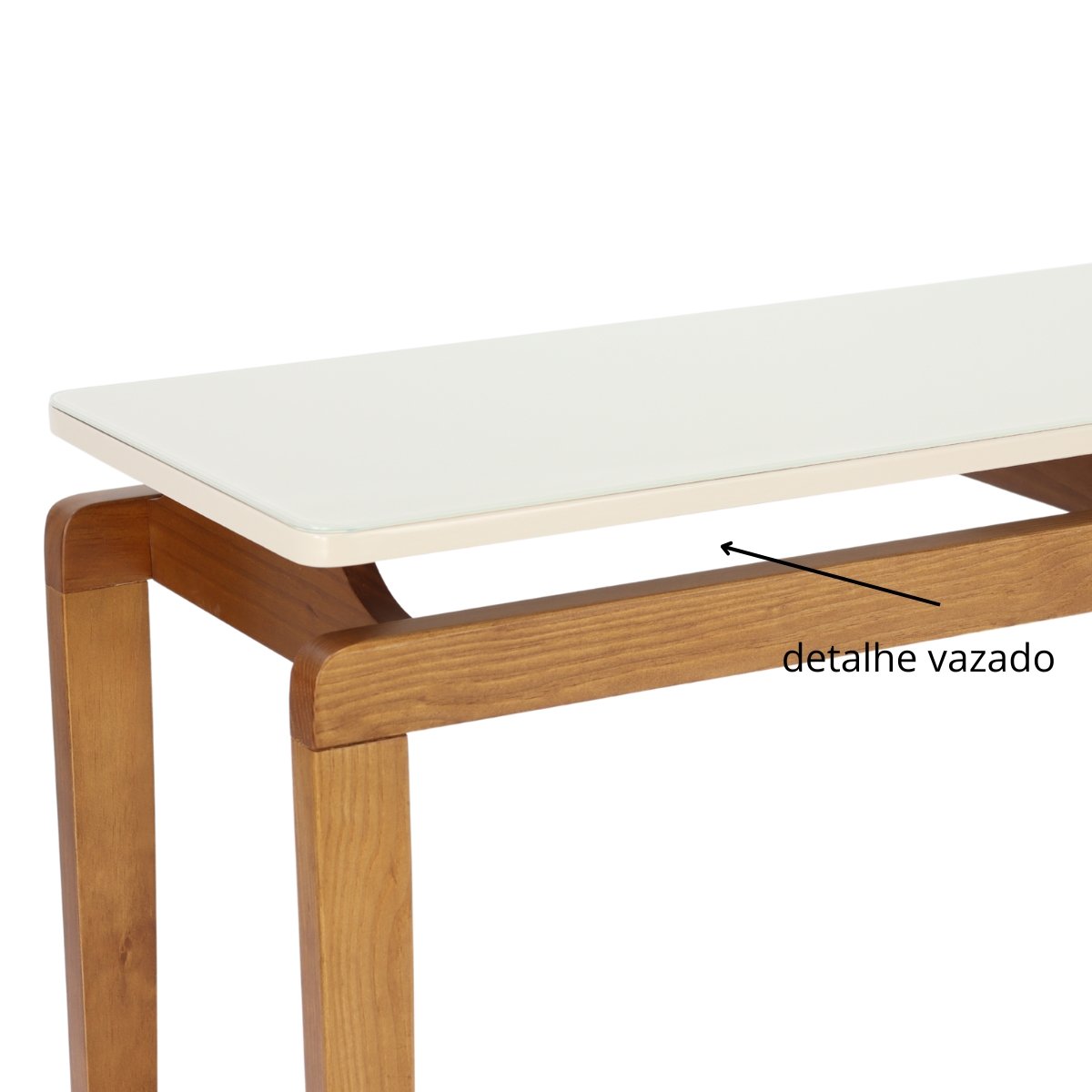 Aparador Lumen Pinhão com Vidro Fendi Claro